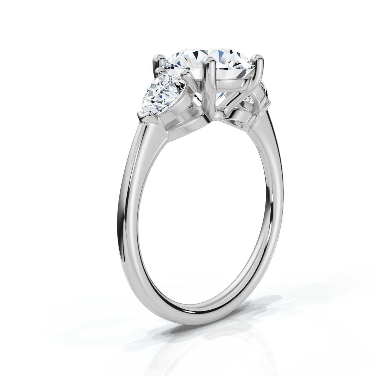 14K White Gold Rowan Three Stone Pear Lab Grown Diamond Ring (2/3 ct. tw)