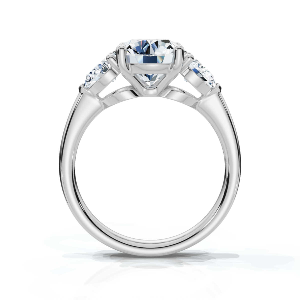 14K White Gold Rowan Three Stone Pear Lab Grown Diamond Ring (2/3 ct. tw)
