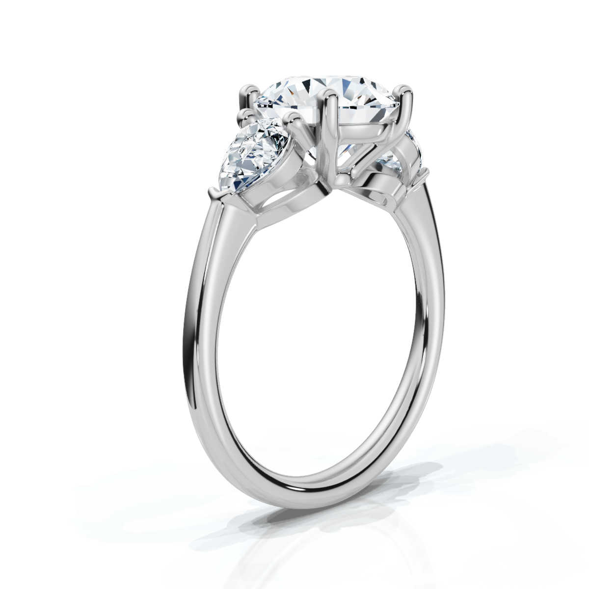 14K White Gold Rowan Three Stone Pear Lab Grown Diamond Ring (4/5 ct. tw)
