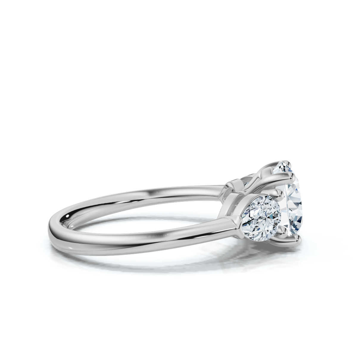 14K White Gold Rowan Three Stone Pear Lab Grown Diamond Ring (4/5 ct. tw)