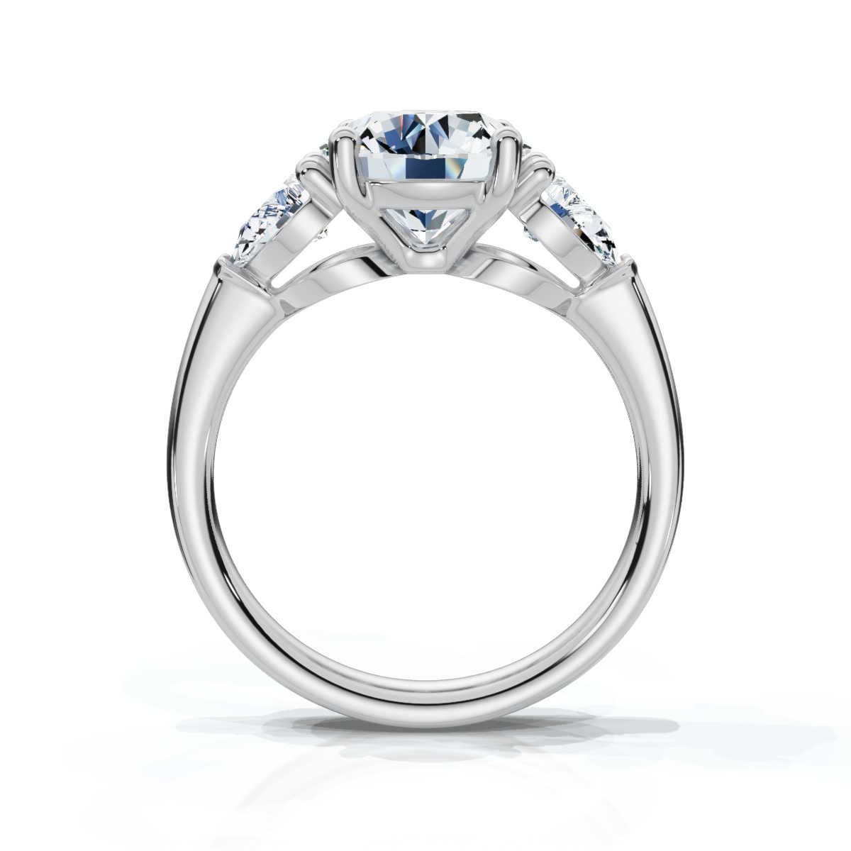 14K White Gold Rowan Three Stone Pear Lab Grown Diamond Ring (4/5 ct. tw)