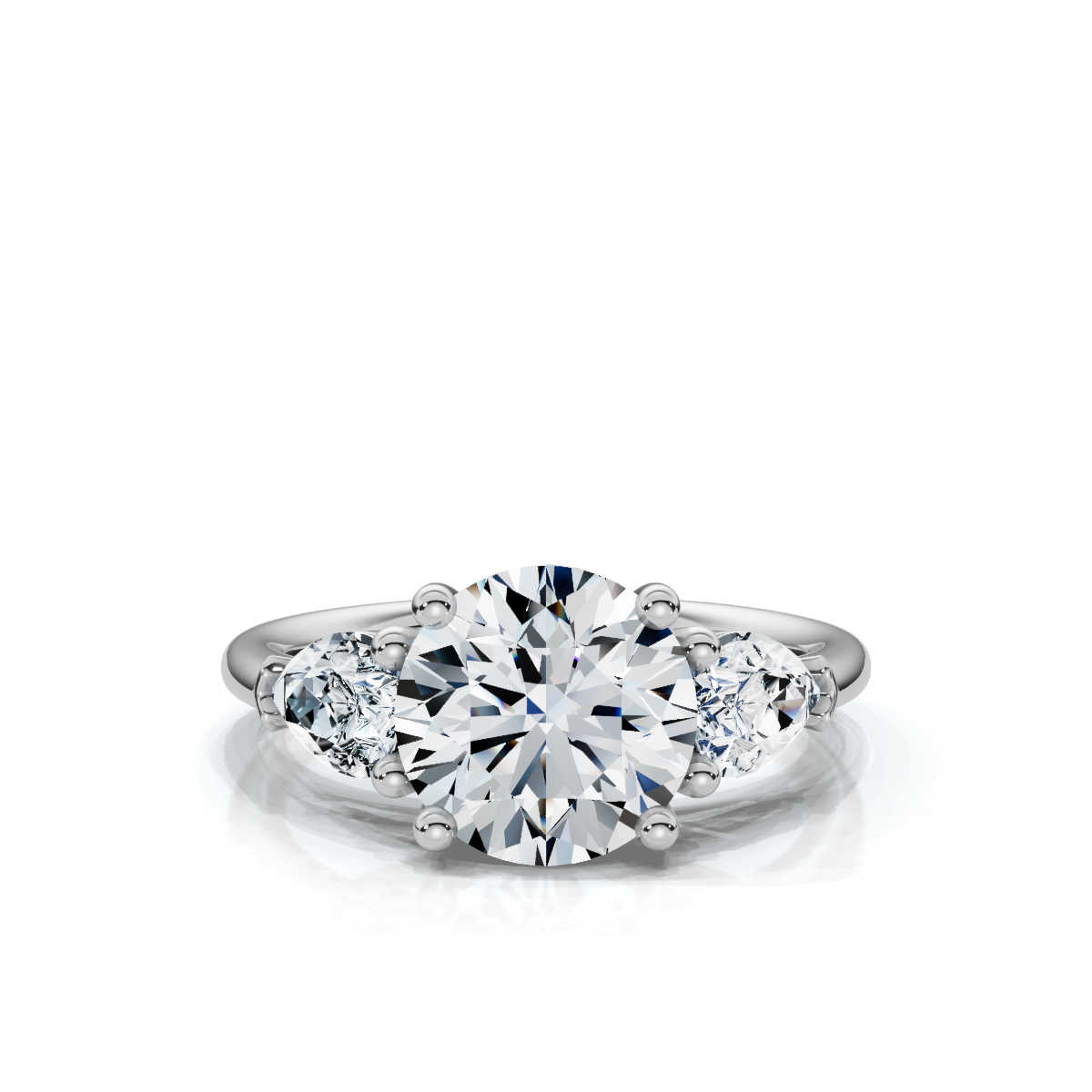 14K White Gold Rowan Three Stone Pear Lab Grown Diamond Ring (1 ct. tw)