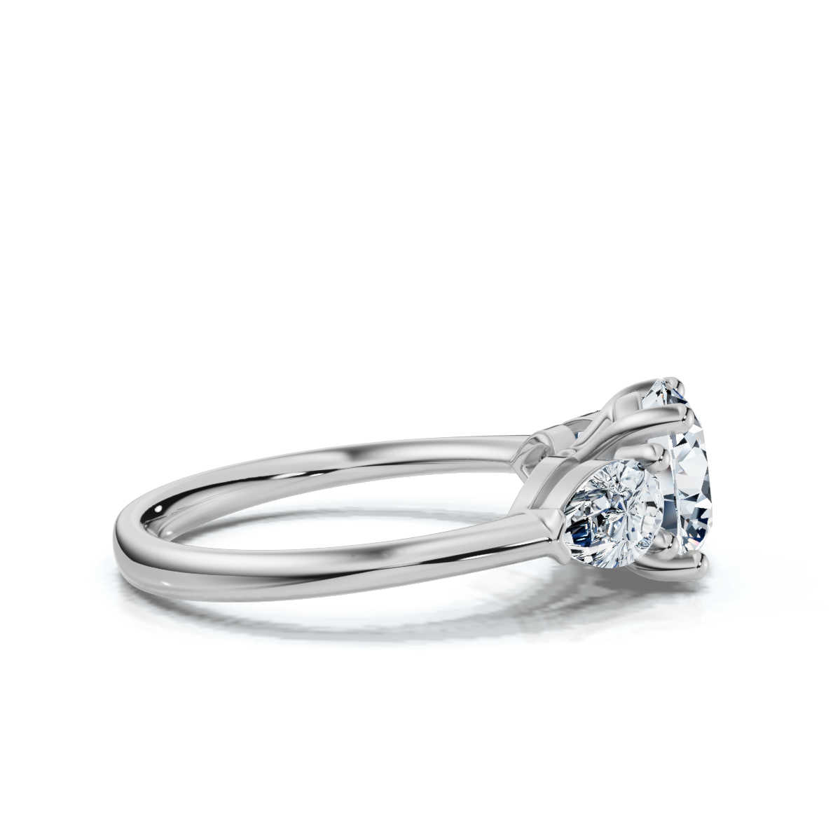 14K White Gold Rowan Three Stone Pear Lab Grown Diamond Ring (1 ct. tw)