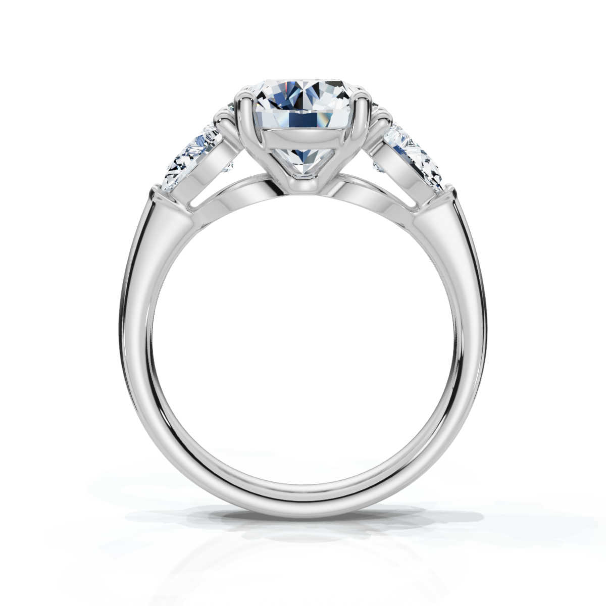 14K White Gold Rowan Three Stone Pear Lab Grown Diamond Ring (1 ct. tw)
