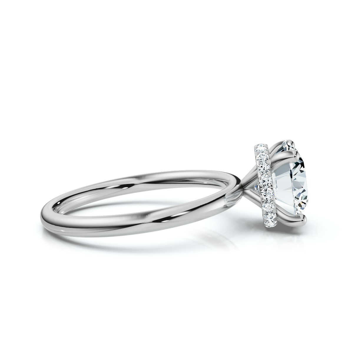 14K White Gold Callidora 1.8mm Hidden Halo Lab Grown Diamond Ring (1/6 ct. tw)