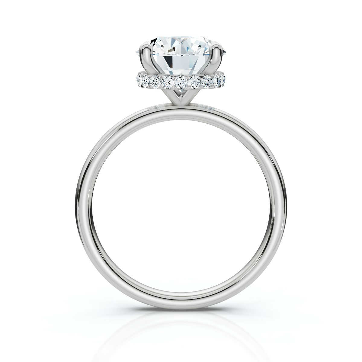 14K White Gold Callidora 1.8mm Hidden Halo Lab Grown Diamond Ring (1/6 ct. tw)