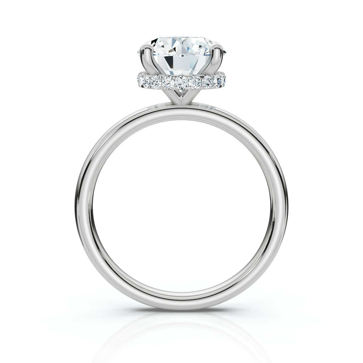 14K White Gold Callidora 2mm Hidden Halo Lab Grown Diamond Ring (1/6 ct. tw)