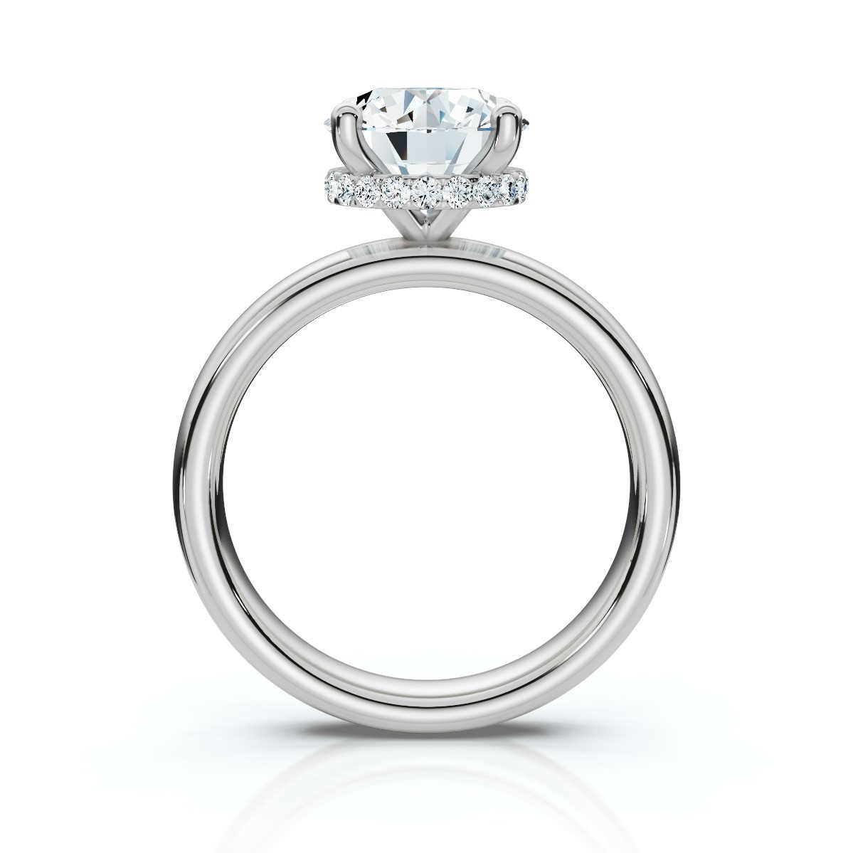 14K White Gold Callidora 3mm Hidden Halo Lab Grown Diamond Ring (1/6 ct. tw)