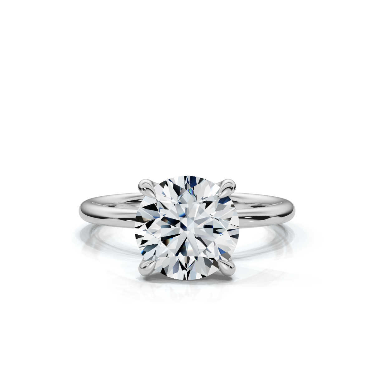 14K White Gold Hailey Tulip Solitaire Ring 