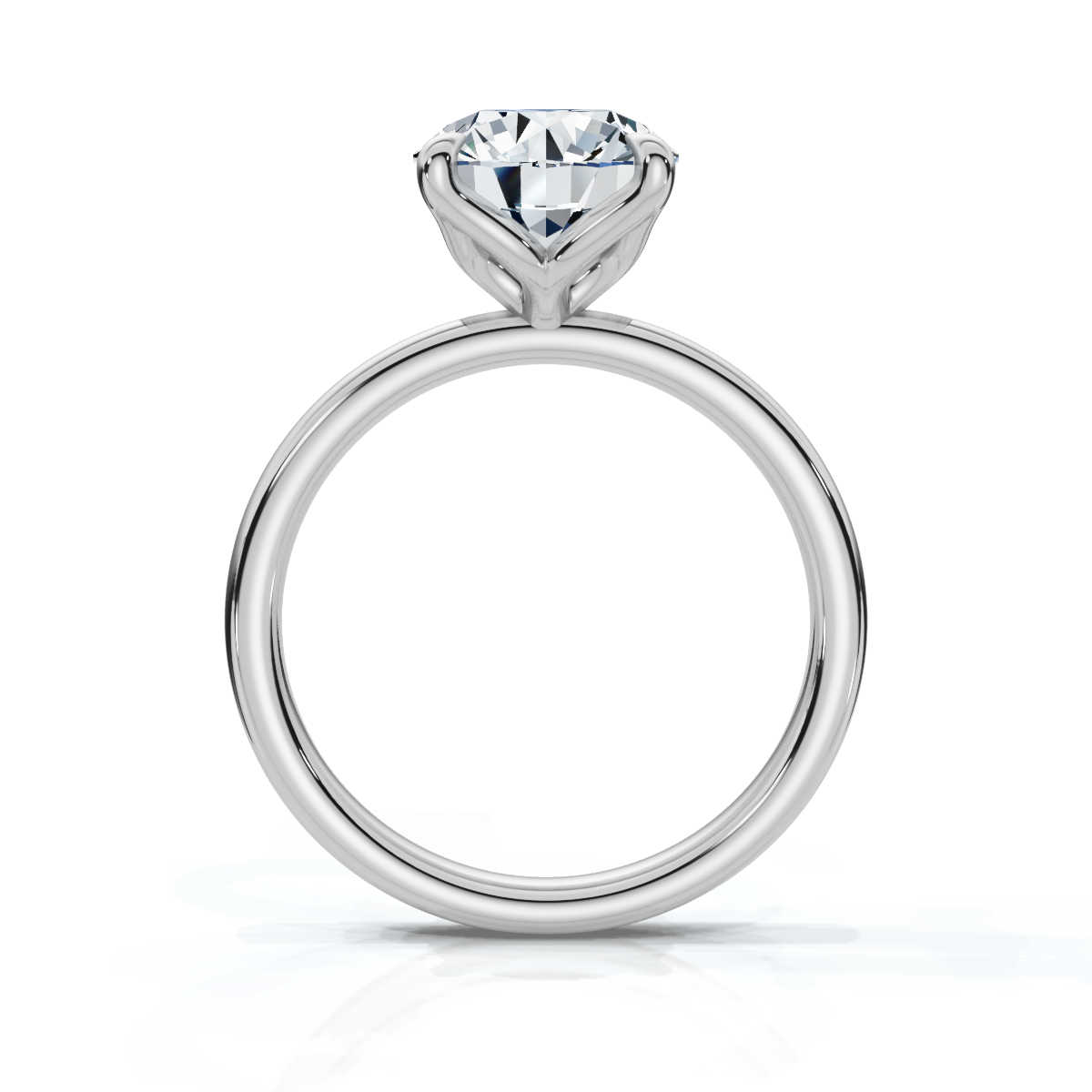 14K White Gold Hailey Tulip Solitaire Ring 