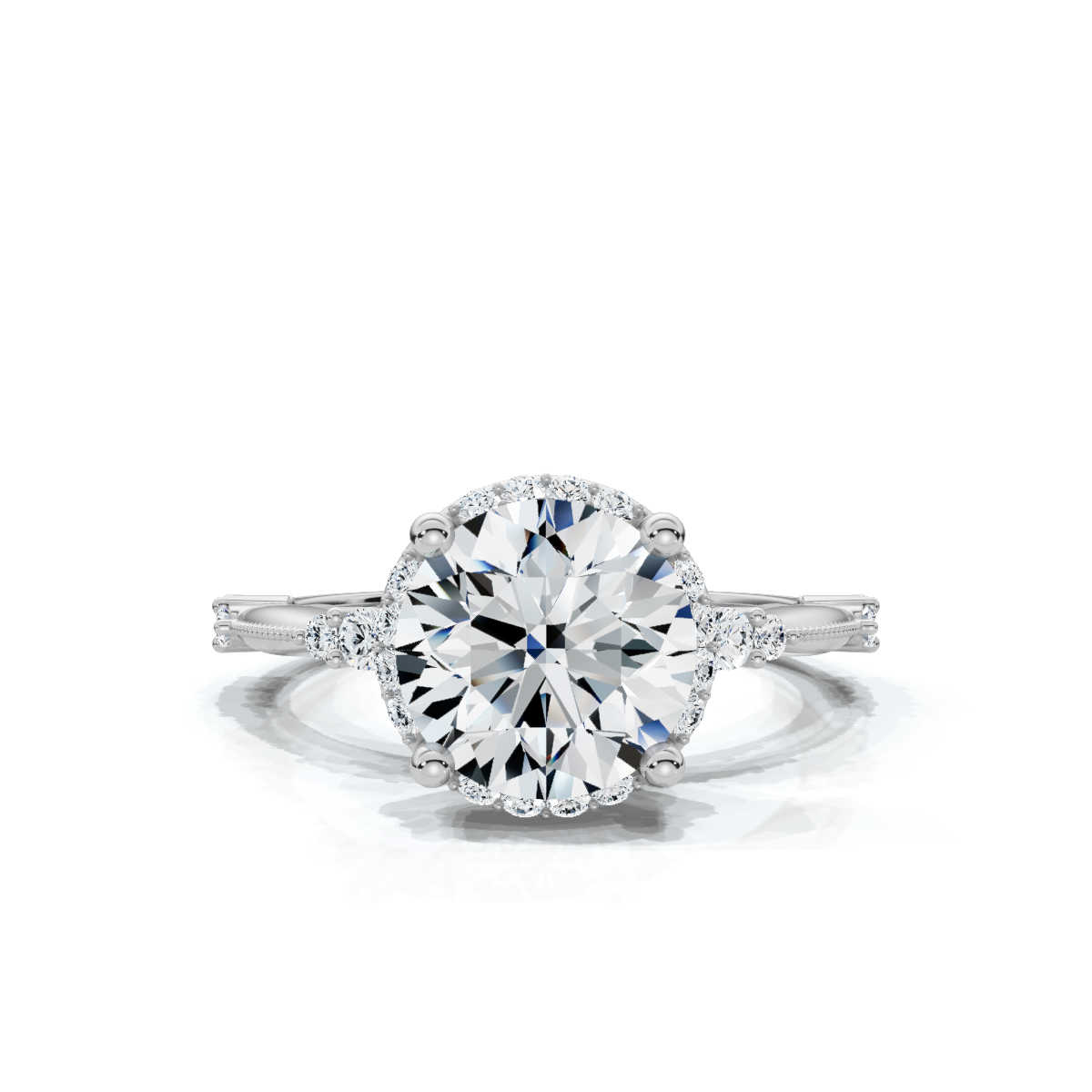 14K White Gold Winifred Accents Lab Grown Diamond Ring (1/3 ct. tw)