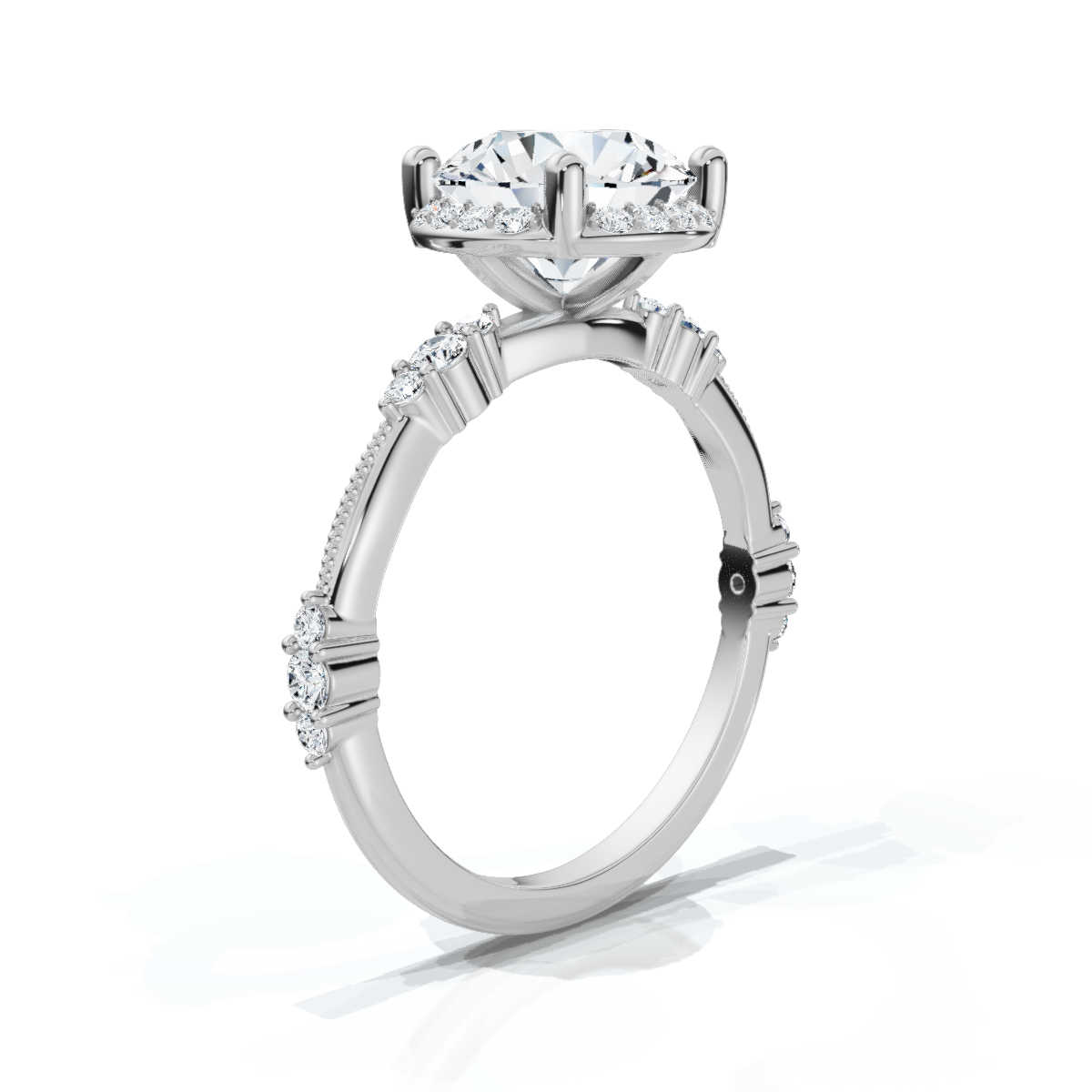 14K White Gold Winifred Accents Lab Grown Diamond Ring (1/3 ct. tw)