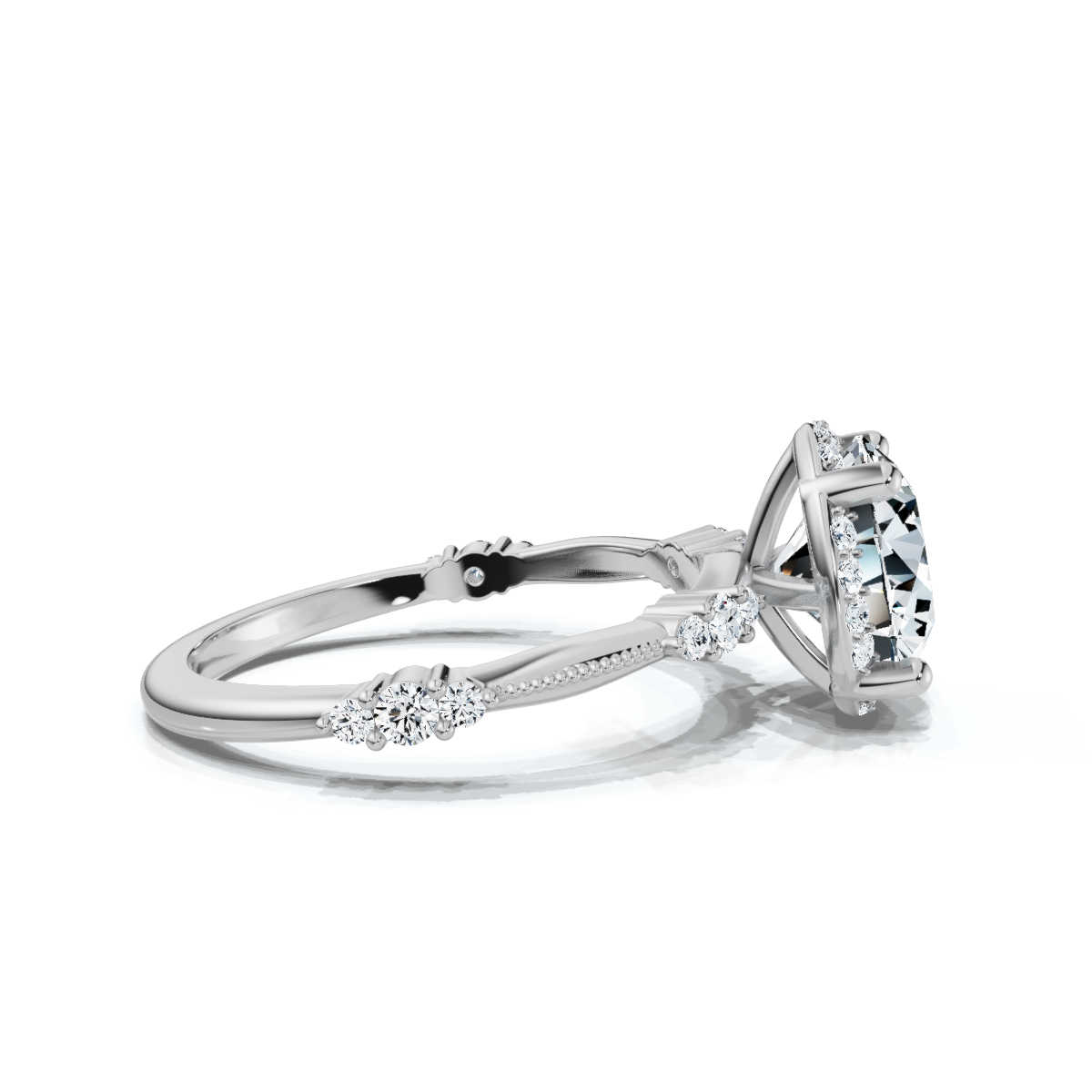 14K White Gold Winifred Accents Lab Grown Diamond Ring (1/3 ct. tw)