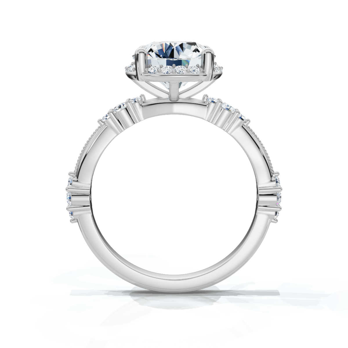 14K White Gold Winifred Accents Lab Grown Diamond Ring (1/3 ct. tw)