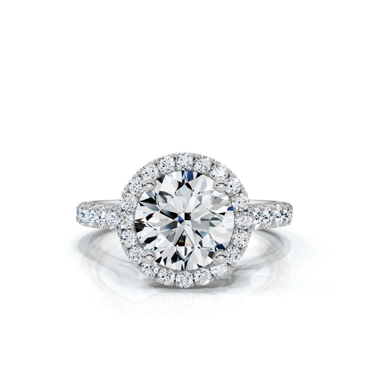 14K White Gold Kennedy Halo Lab Grown Diamond Ring (4/5 ct. tw)