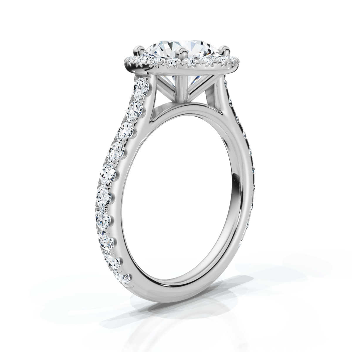 14K White Gold Kennedy Halo Lab Grown Diamond Ring (4/5 ct. tw)