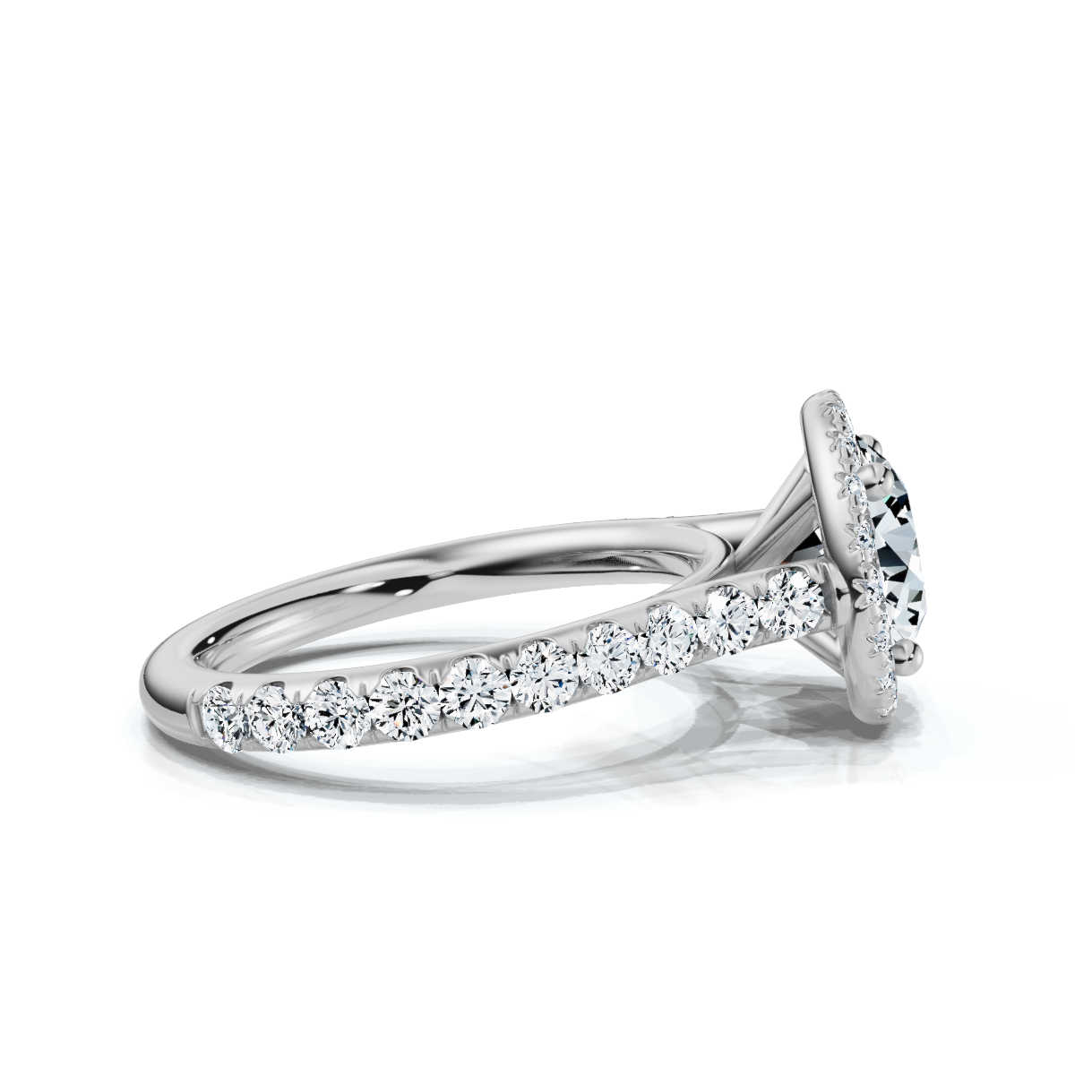 14K White Gold Kennedy Halo Lab Grown Diamond Ring (4/5 ct. tw)