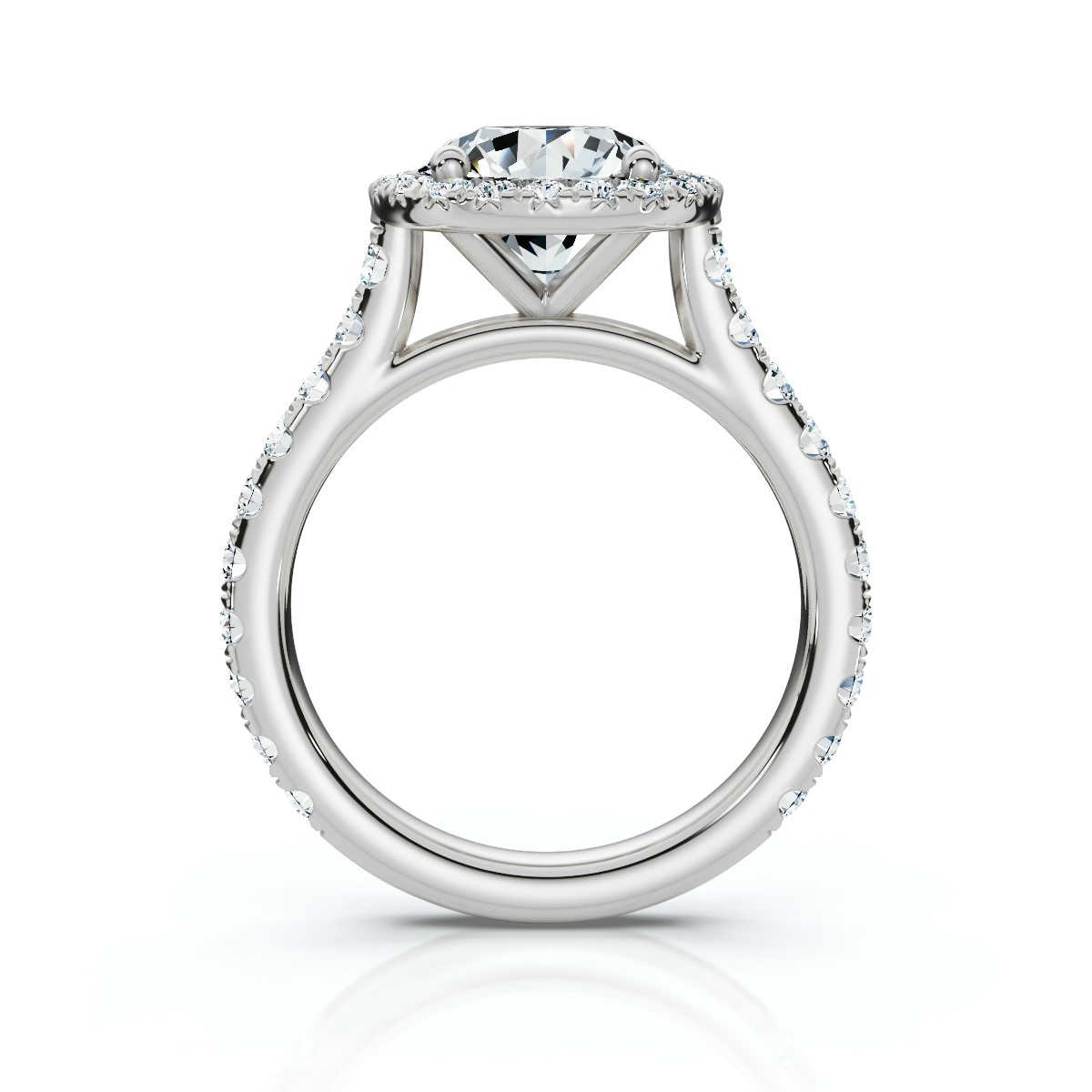 14K White Gold Kennedy Halo Lab Grown Diamond Ring (4/5 ct. tw)