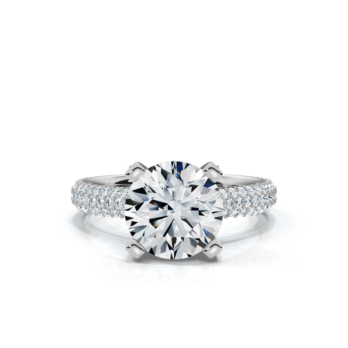 14K White Gold Frostine Accents Hidden Halo Lab Grown Diamond Ring (1/2 ct. tw)
