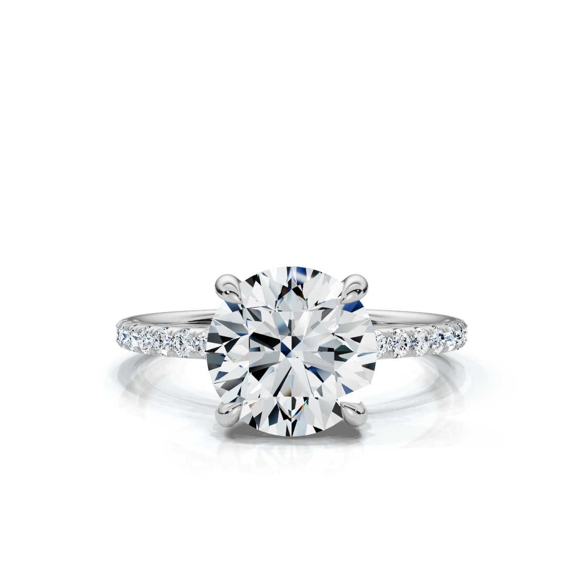 14K White Gold Valencia Half Way Hidden Accents Lab Grown Diamond Ring (1/3 ct. tw)