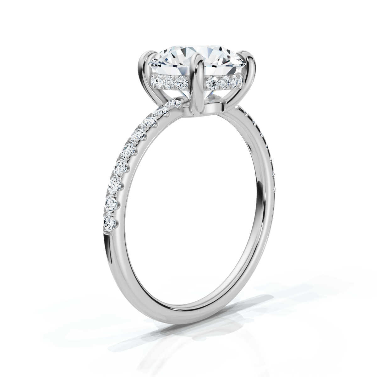 14K White Gold Valencia Half Way Hidden Accents Lab Grown Diamond Ring (1/3 ct. tw)