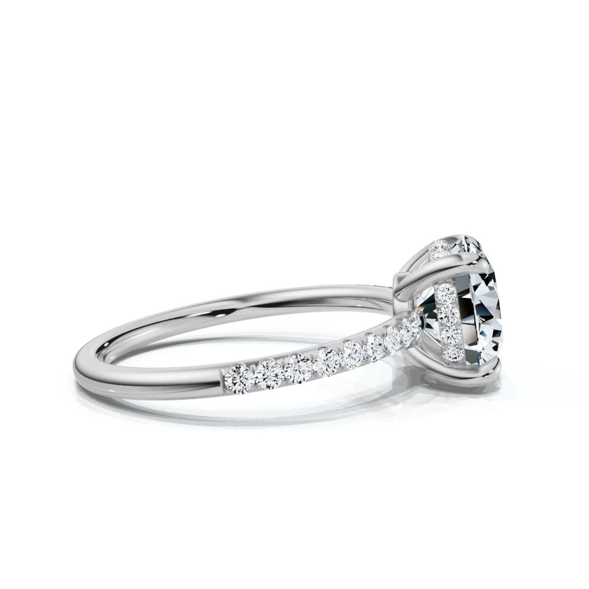 14K White Gold Valencia Half Way Hidden Accents Lab Grown Diamond Ring (1/3 ct. tw)