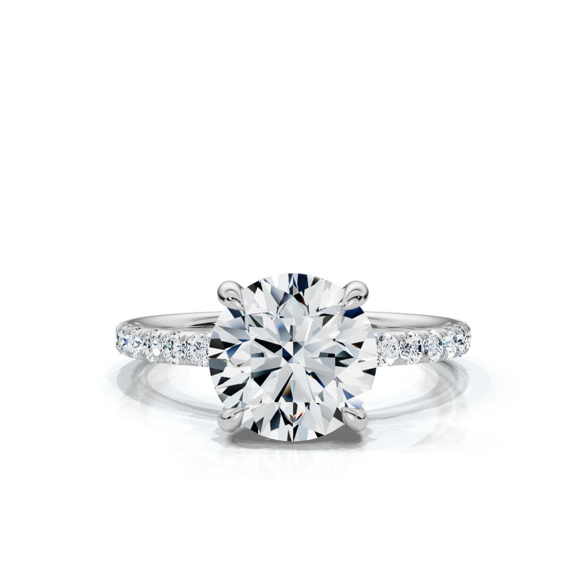 14K White Gold Valencia Half Way Hidden Accents Lab Grown Diamond Ring (2/5 ct. tw)