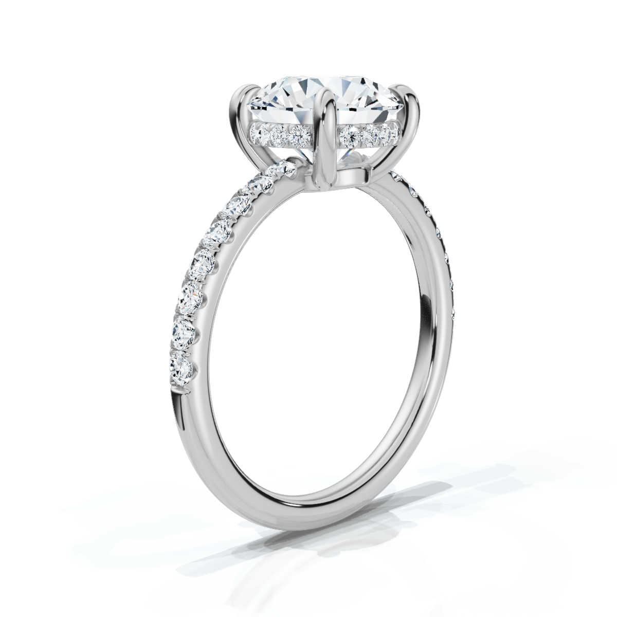 14K White Gold Valencia Half Way Hidden Accents Lab Grown Diamond Ring (2/5 ct. tw)