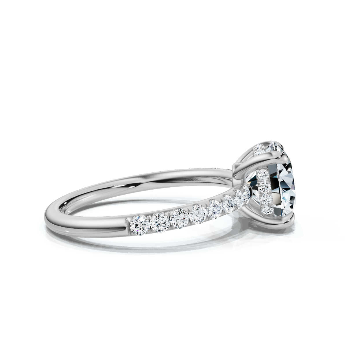14K White Gold Valencia Half Way Hidden Accents Lab Grown Diamond Ring (2/5 ct. tw)
