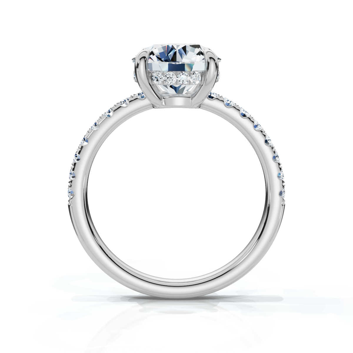 14K White Gold Valencia Half Way Hidden Accents Lab Grown Diamond Ring (2/5 ct. tw)