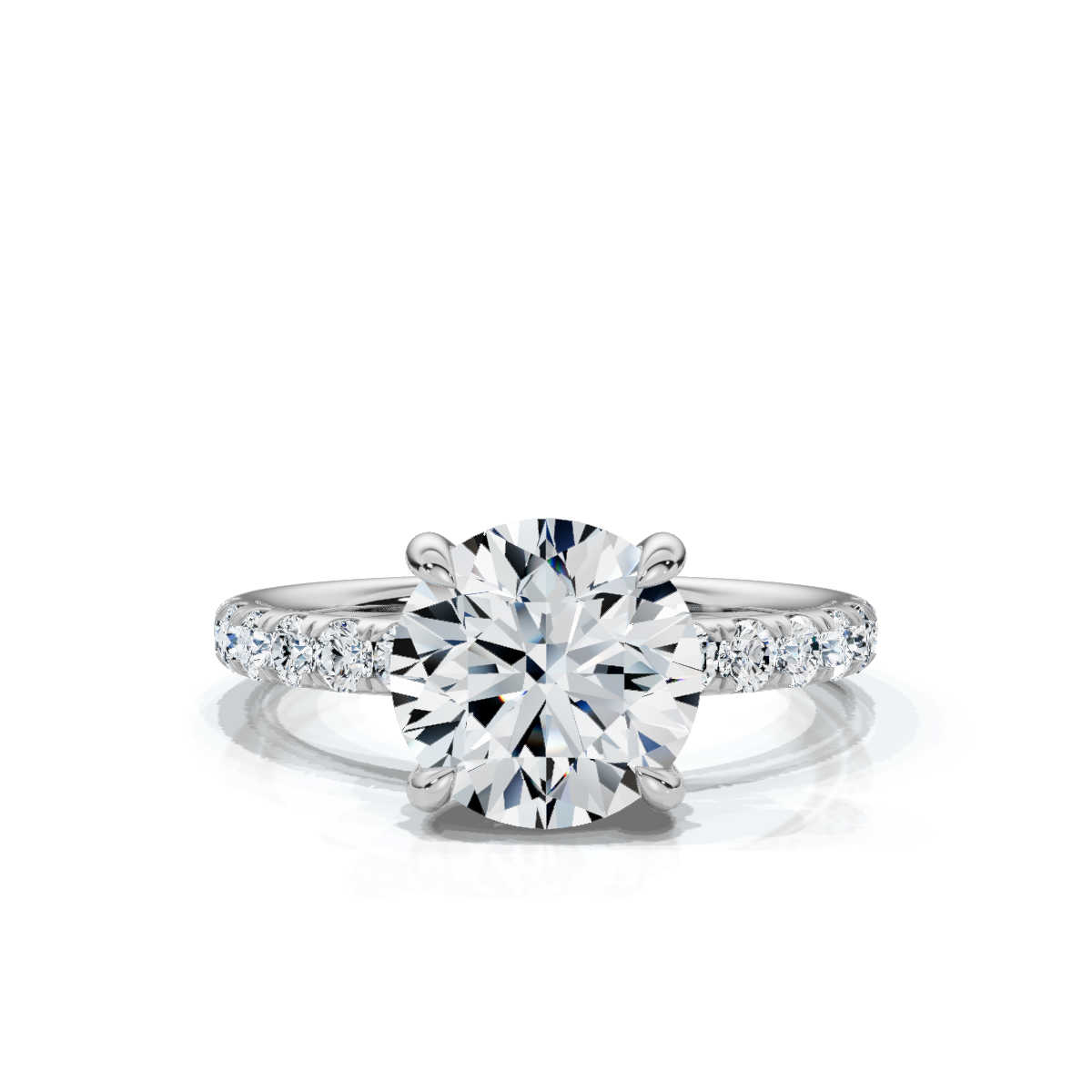 14K White Gold Valencia Half Way Hidden Accents Lab Grown Diamond Ring (1/2 ct. tw)