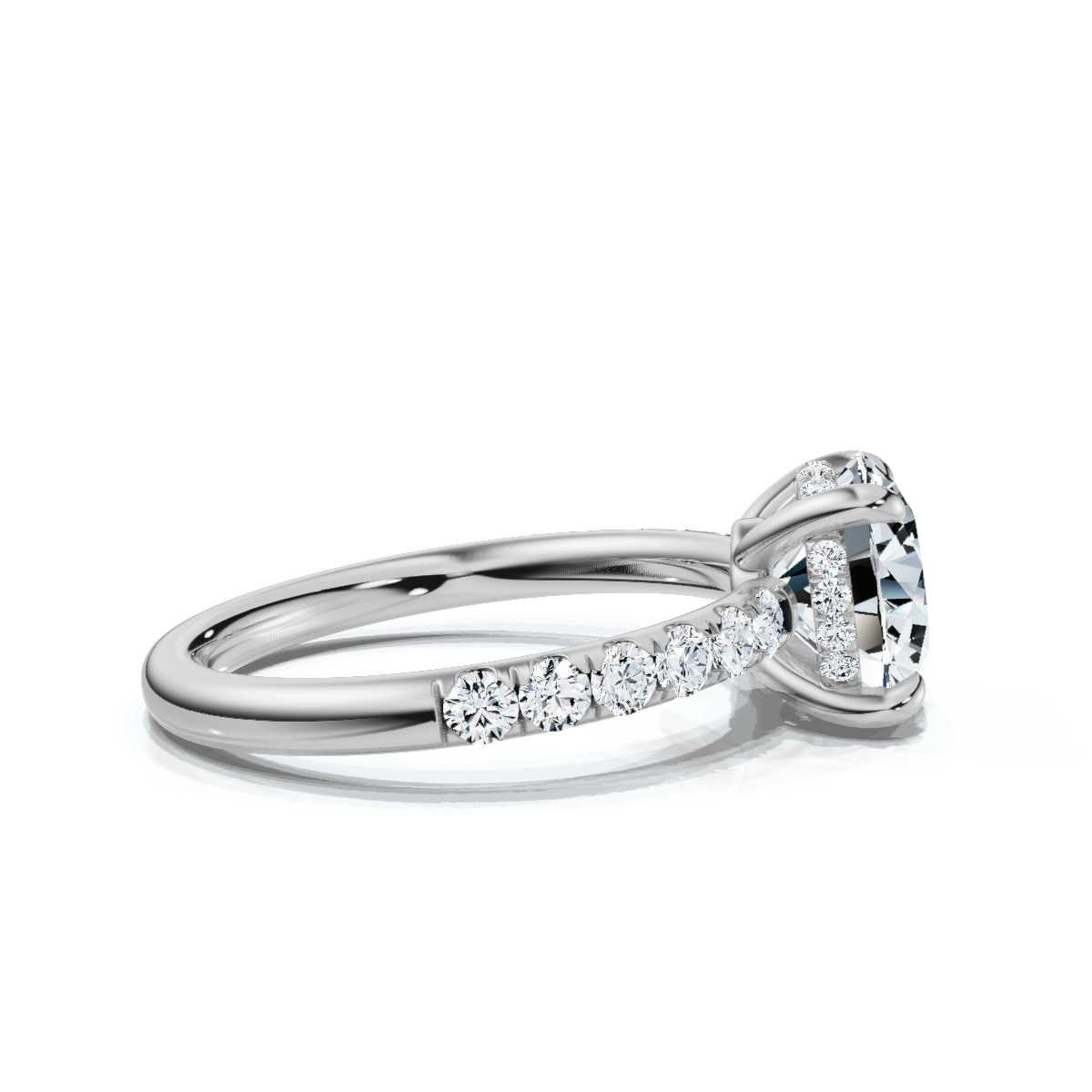 14K White Gold Valencia Half Way Hidden Accents Lab Grown Diamond Ring (1/2 ct. tw)