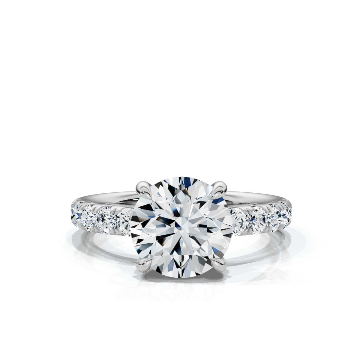 14K White Gold Valencia Half Way Hidden Accents Lab Grown Diamond Ring (2/3 ct. tw)