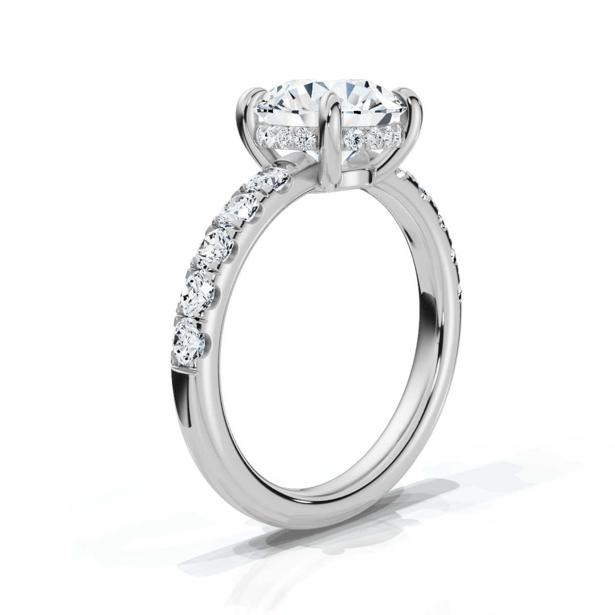 14K White Gold Valencia Half Way Hidden Accents Lab Grown Diamond Ring (2/3 ct. tw)