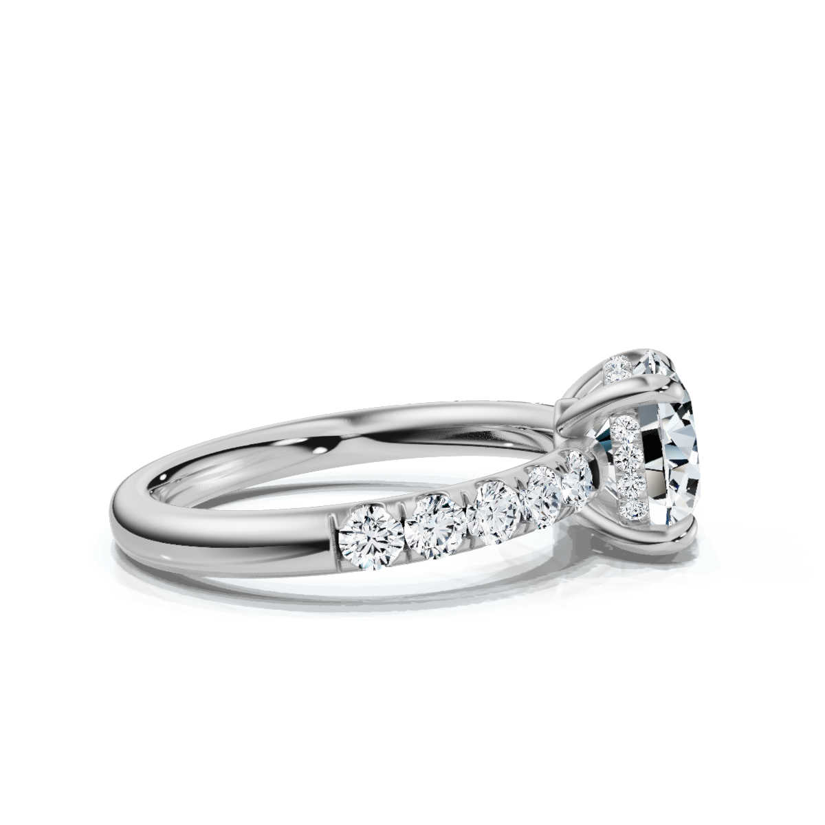 14K White Gold Valencia Half Way Hidden Accents Lab Grown Diamond Ring (2/3 ct. tw)