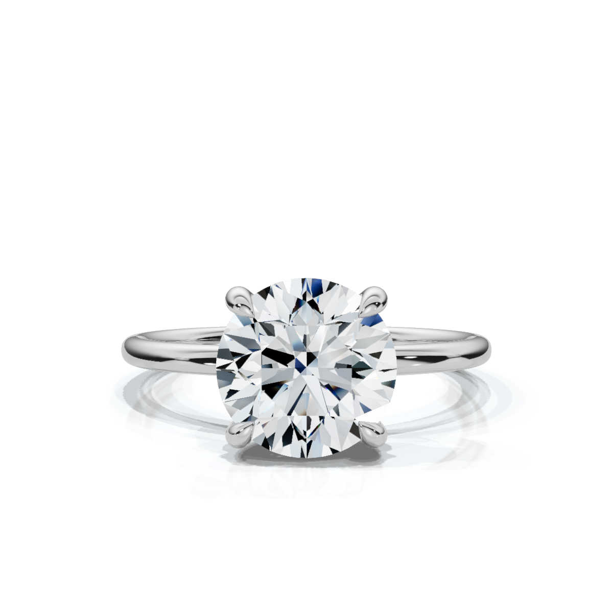 14K White Gold Valencia 1.3mm Hidden Halo Lab Grown Diamond Ring (1/10 ct. tw)