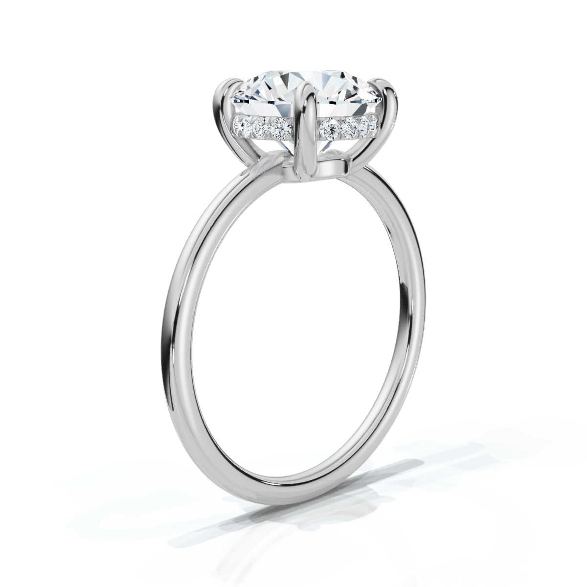 14K White Gold Valencia 1.3mm Hidden Halo Lab Grown Diamond Ring (1/10 ct. tw)