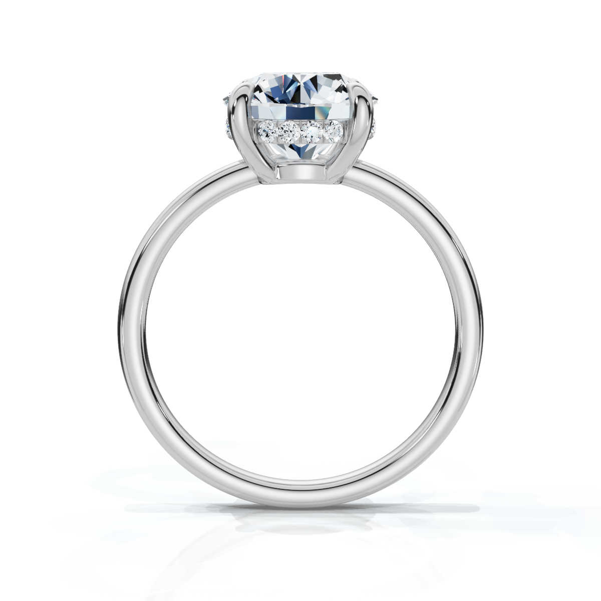 14K White Gold Valencia 1.3mm Hidden Halo Lab Grown Diamond Ring (1/10 ct. tw)