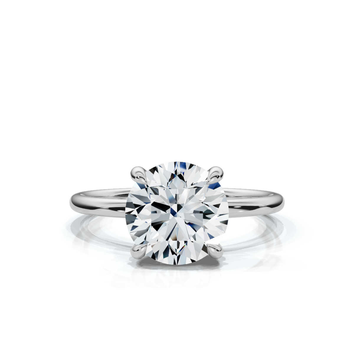 14K White Gold Valencia 1.5mm Hidden Halo Lab Grown Diamond Ring (1/10 ct. tw)