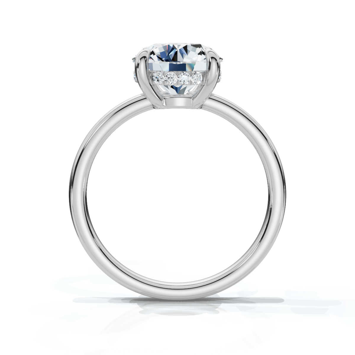 14K White Gold Valencia 1.5mm Hidden Halo Lab Grown Diamond Ring (1/10 ct. tw)