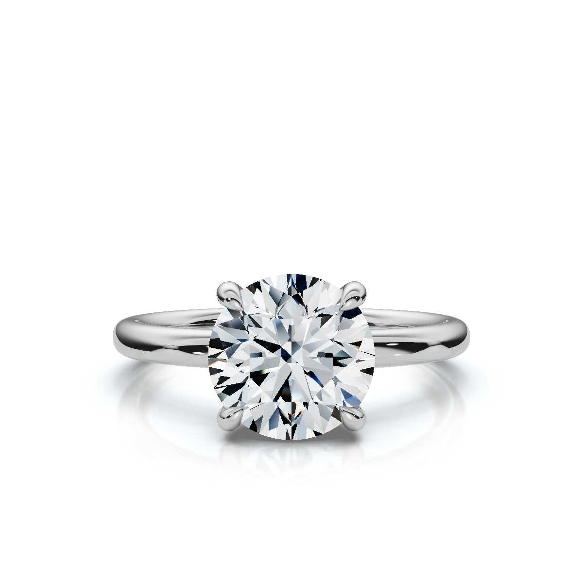 14K White Gold Valencia 1.7mm Hidden Halo Lab Grown Diamond Ring (1/10 ct. tw)
