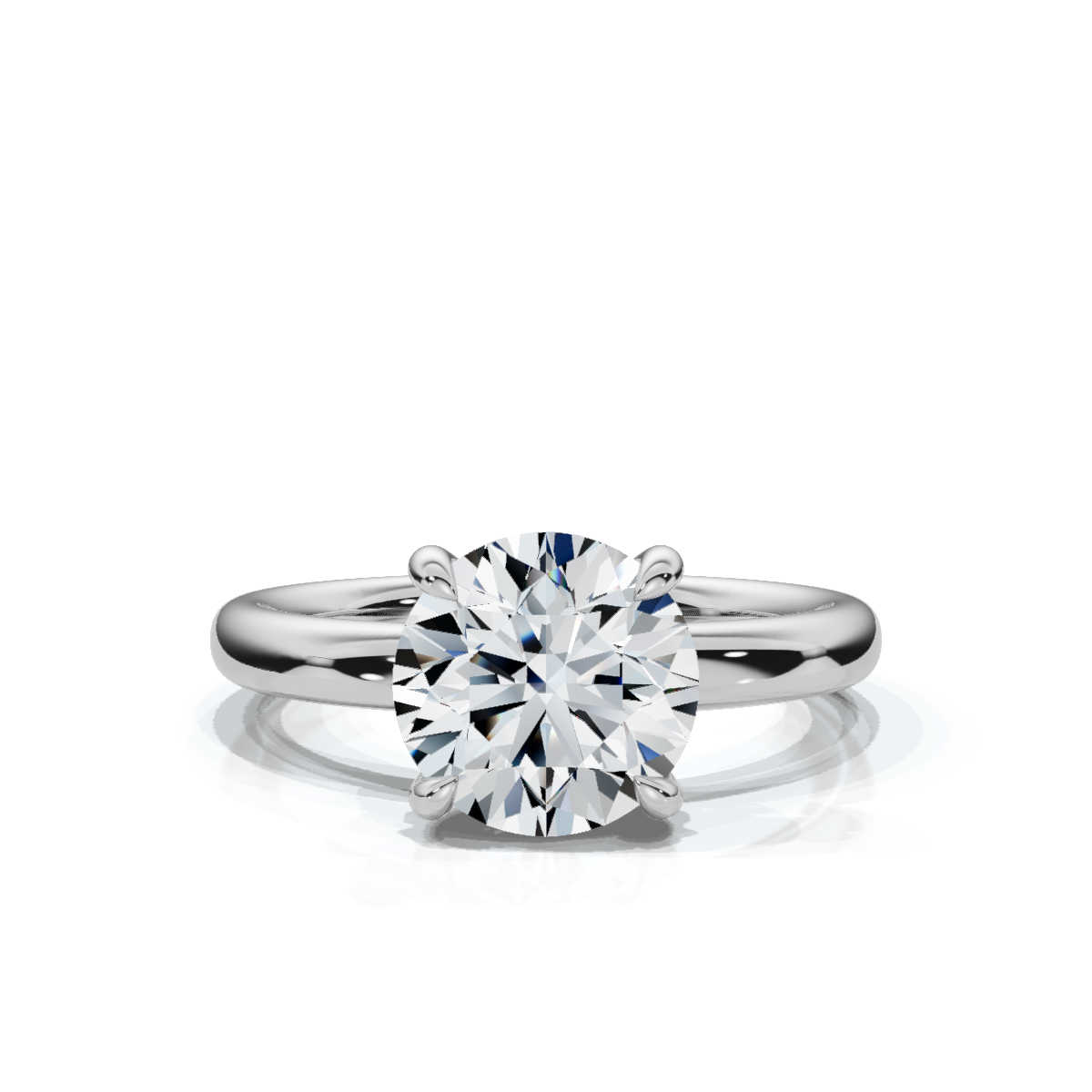 14K White Gold Valencia 2.4mm Hidden Halo Lab Grown Diamond Ring (1/10 ct. tw)