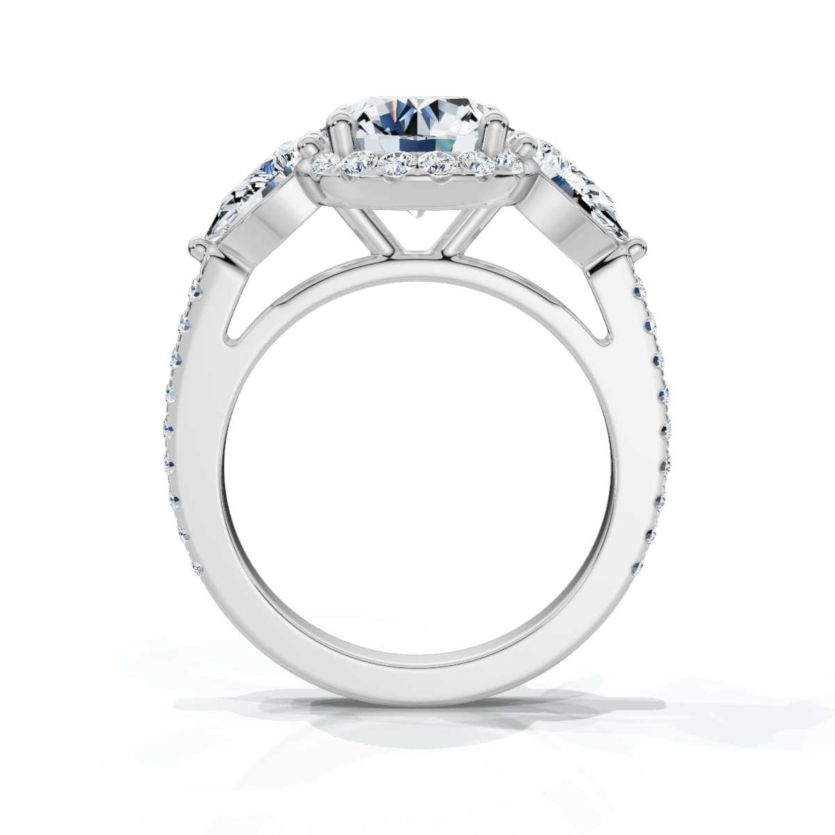 14K White Gold Fallon Three Stone Pear Lab Grown Diamond Ring (1 1/3 ct. tw)