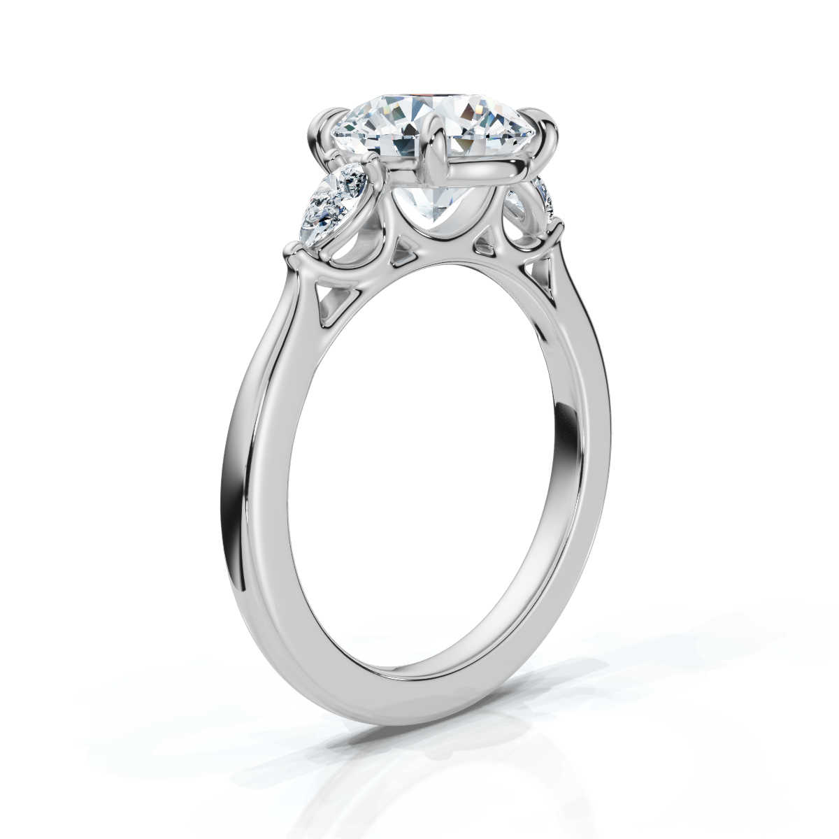14K White Gold Darina Three Stone Pear Lab Grown Diamond Ring (1/4 ct. tw)