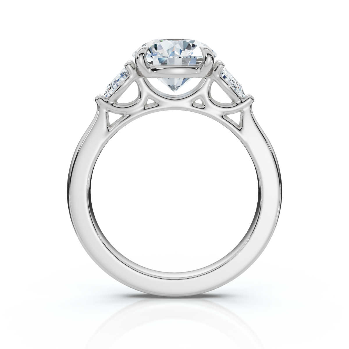 14K White Gold Darina Three Stone Pear Lab Grown Diamond Ring (1/4 ct. tw)