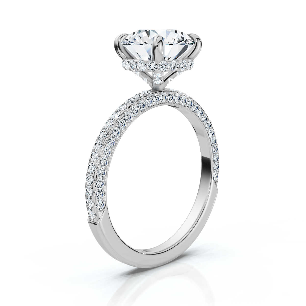 14K White Gold Esa Hidden Accents Lab Grown Diamond Ring (2/3 ct. tw)