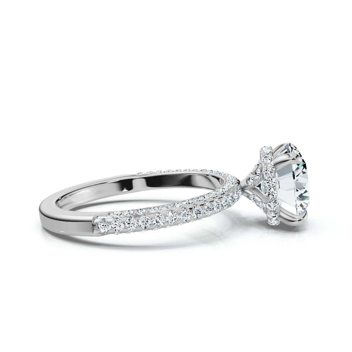 14K White Gold Esa Hidden Accents Lab Grown Diamond Ring (2/3 ct. tw)