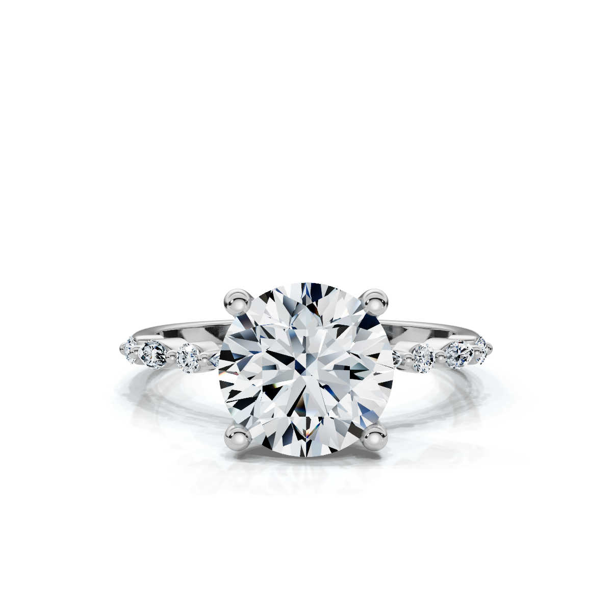 14K White Gold Shanti Basket Setting Lab Grown Diamond Ring (1/6 ct. tw)