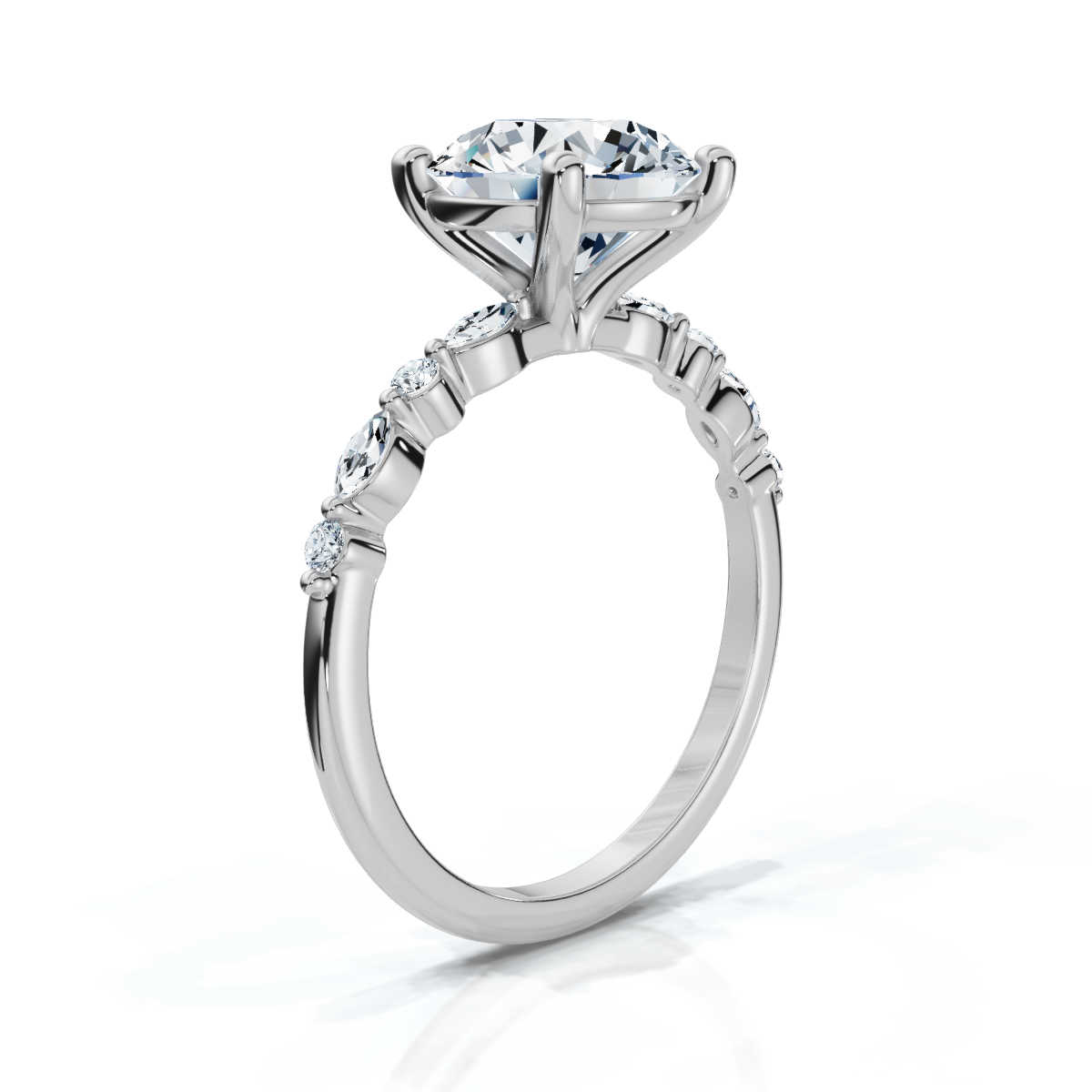 14K White Gold Shanti Basket Setting Lab Grown Diamond Ring (1/6 ct. tw)