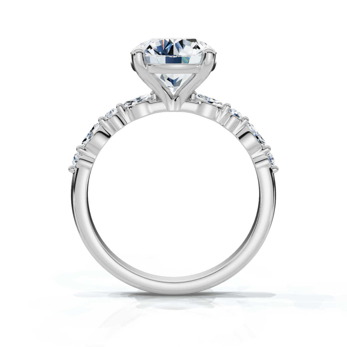 14K White Gold Shanti Basket Setting Lab Grown Diamond Ring (1/6 ct. tw)